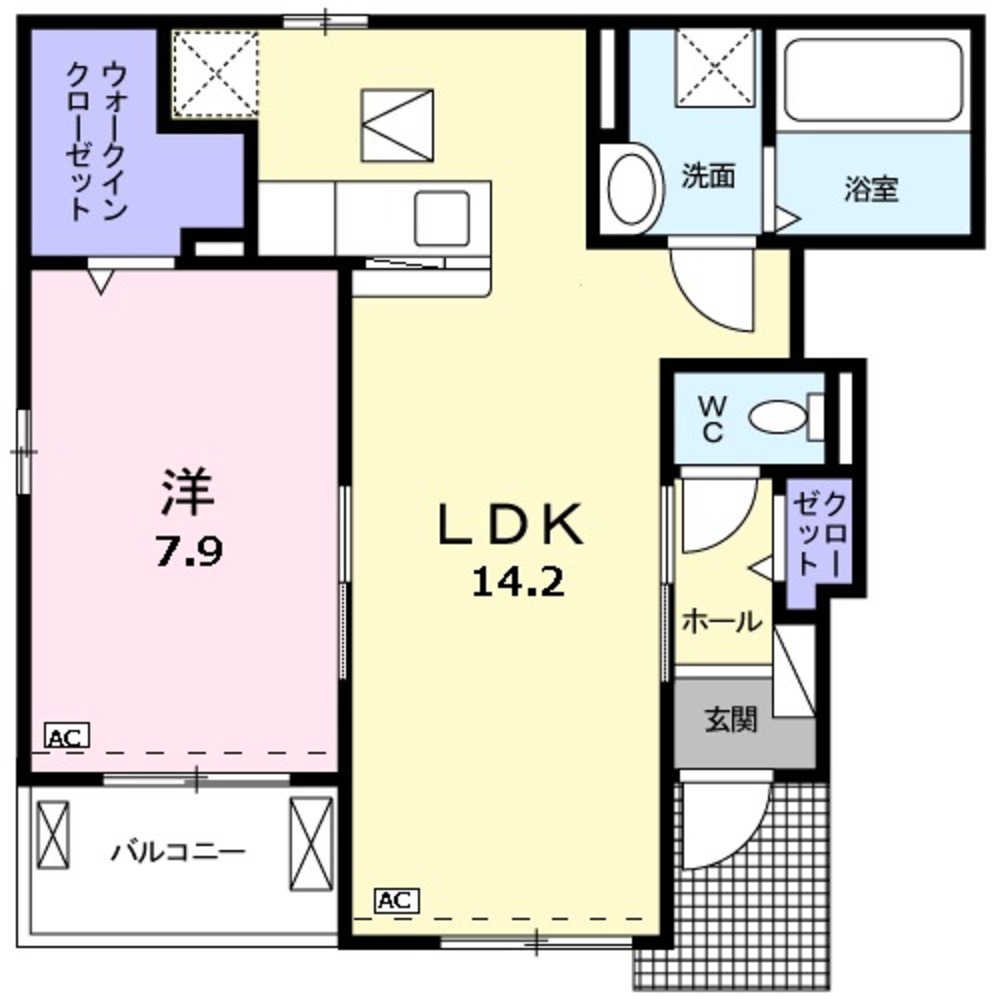 KMMファーム II 岐阜県大垣市中野町4丁目 (5.85万円／1LDK (洋室7.9 LDK14.2)／53.36㎡)｜賃貸物件(賃貸