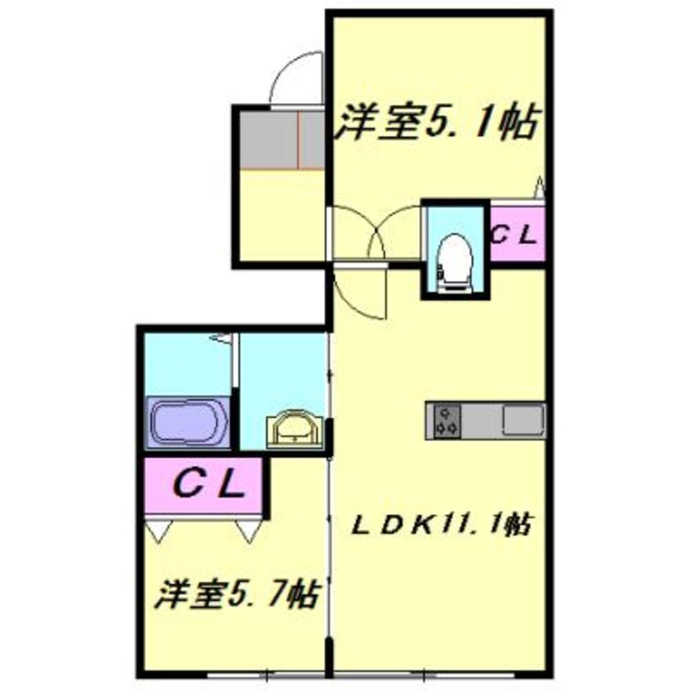 ヒルズあたごB 埼玉県新座市あたご3丁目 (8万円／2LDK (洋室5.1 洋室5.7 LDK11.1)／50.02㎡)｜賃貸物件(賃貸マンション・アパート・一戸建て)の住宅情報・お部屋探し
