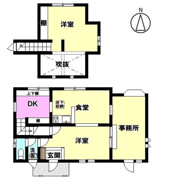 間取り図 知多市日長字穴田 名鉄常滑線 長浦駅 徒歩9分。