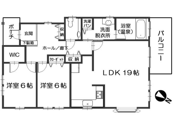 間取り図 2LDK バリアフリー