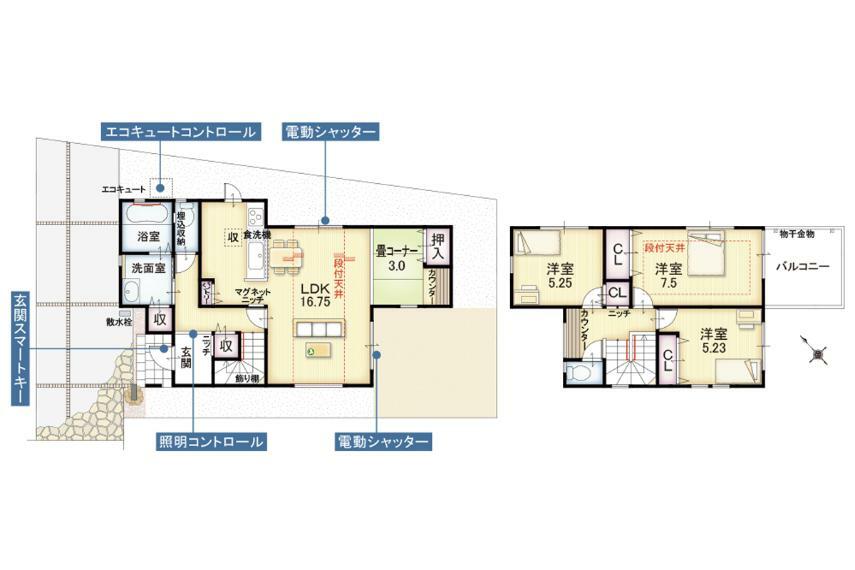 間取り図 【ZEH＋IoT住宅仕様付】14号地モデルハウス　2階ホールカウンター