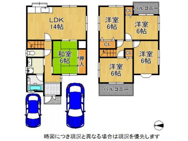 間取り図 全室6帖以上!ゆとりある5LDKです