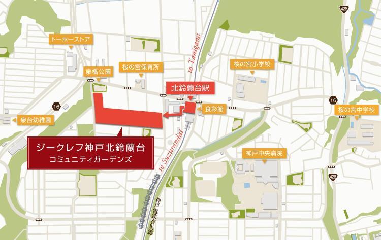 区画図 現地案内図 駅徒歩2分 スーパー徒歩2分