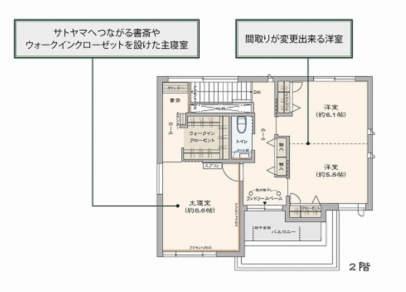 間取り図 14号地:2階平面図
