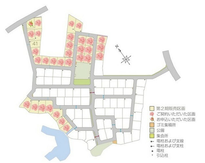区画図 こちらはコモンガーデン桜川第2期宅地分譲の区画図です。