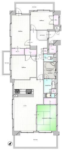 間取り図 最上階角部屋、広々4LDK!