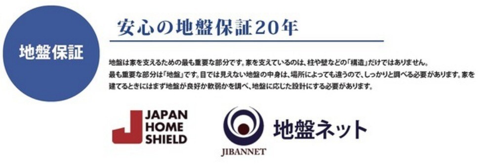 専用部・室内写真 地盤は家を支えるための最も重要な部分は「地盤」です。目では見えない地盤の中身はしっかりと調べる必要があります。家を建てるときにはまず地盤が良好か軟弱かを調べ、地盤に応じた設計にする必要があります。