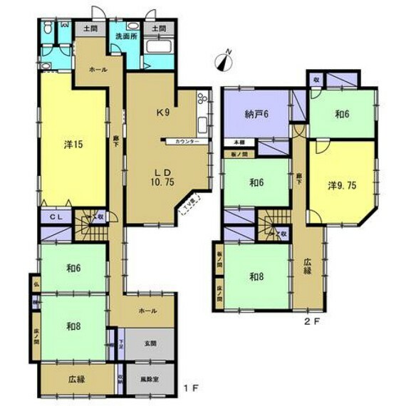 間取り図 【リフォーム済間取り】豊富な部屋数が魅力の7SLDKの住宅です。約20帖のLDKは家族団らんスペースにピッタリです。