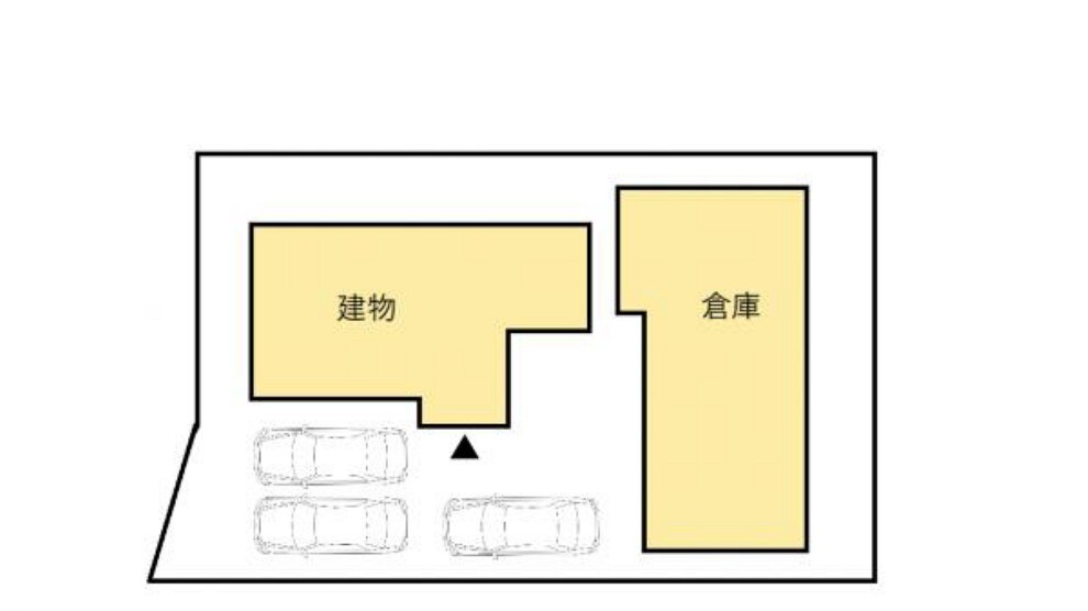 区画図 【配置図】駐車場は3台駐車可能です。3台駐車できると来客時など助かりますね。