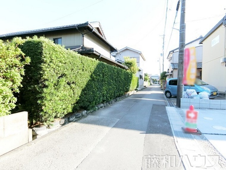現況写真 接道状況および現場風景 【北名古屋市熊之庄十二社】