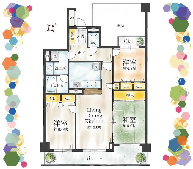 間取り図 わんちゃんとリビングでごろごろ日向ぼっこ。まったり気分で過ごせます!即入居可能!すぐに新生活を送りたい方にぴったりです!そのままのお引き渡しはもちろん、リノベーションのご相談もお気軽にどうぞ。