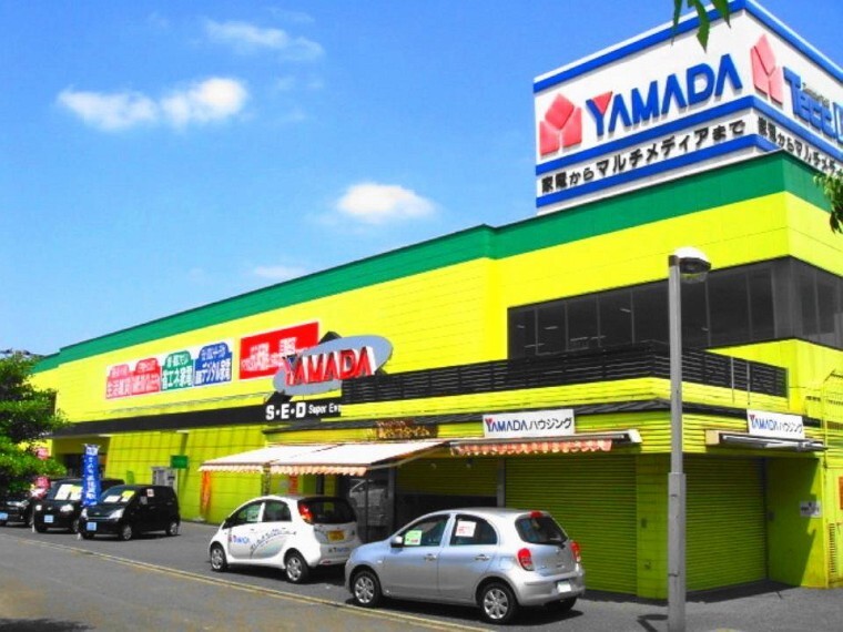 ヤマダ電機テックランド向ヶ丘店(徒歩5分です。家電以外に日用雑貨なども扱っています。駐車場が広くて利用しやすいです。)