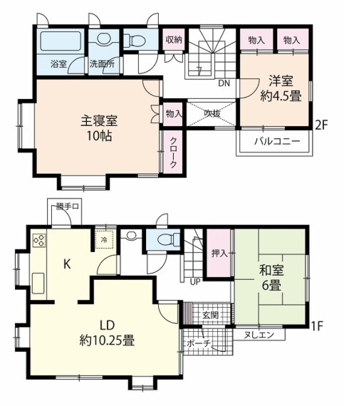 間取り図 2階に浴室があるプライベートが守れる間取りです