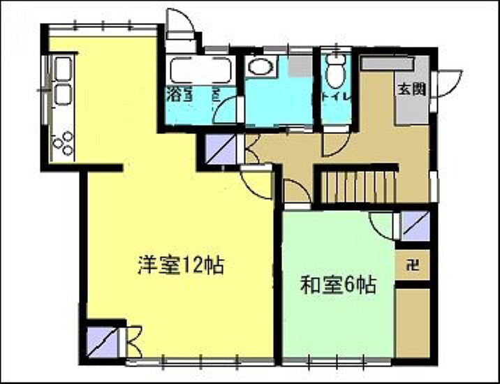 間取り図 【リフォーム前・間取り図】こちらはリフォーム前の間取りになります。台所と洋室を一つのLDKへと変更致します。