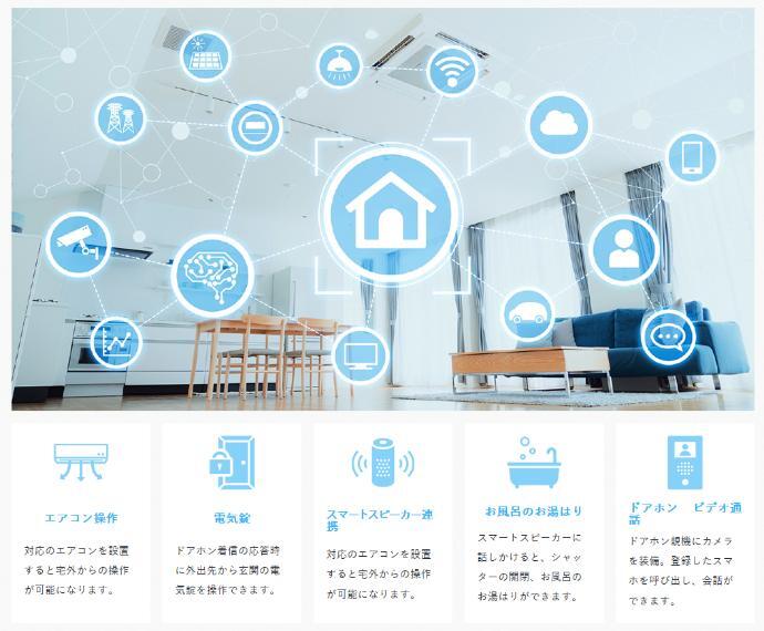 「IoT」とはInternet of Things の略。これからは様々な”モノ”が直接インターネットにつながり、安心・便利・快適・豊かな生活を実現していきます。スマートフォンを活用したこれからの住宅のスタンダートです。