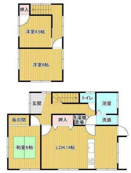 間取り図 全居室6帖以上! 各部屋広々とした間取りの4LDK。