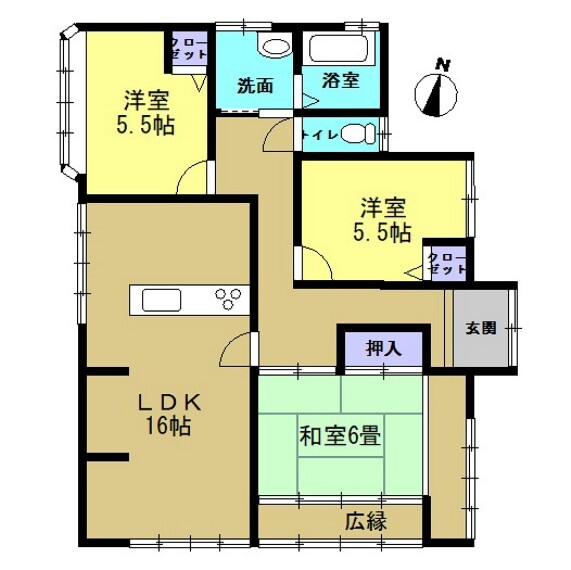 間取り図 リフォーム後間取り図。3LDKの平屋です。若い方でも住みやすいように、リフォームして洋室を増やしています。平屋建てなので、階段のない生活ができます。