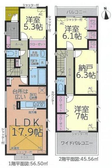 間取り図 1号棟 間取図