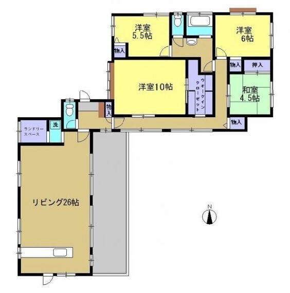 間取り図 【リフォーム後間取】使いやすい4SLDKに間取り変更しました。各部屋に収納をつけました。ウオークインクローゼットやランドリースペースが女性には嬉しいポイントですね。