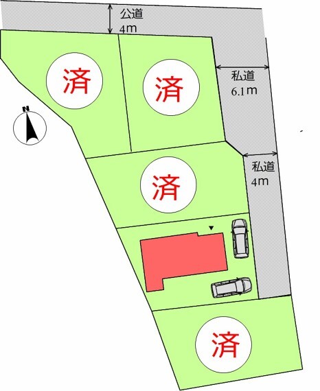 区画図 (区画)2台駐車可能!友達や家族も招きやすいですね^^