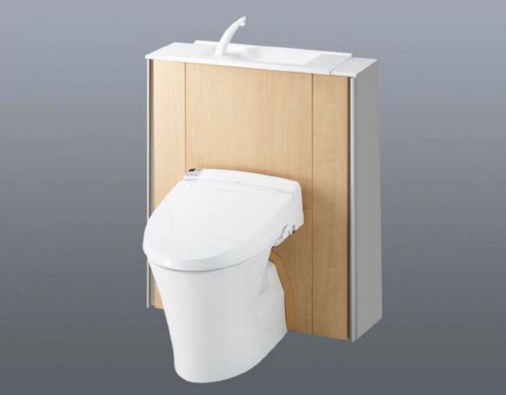 トイレ (トイレ)キャビネットの中に配線や便器ブラシをしまって生活感を無くしました!