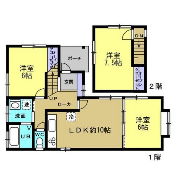 間取り図 【リフォーム中】間取りは3LDKに変更予定です。コンパクトな間取ですが、LDKを広く取りたい時には6帖洋室との間の建具を開けることにより16帖のLDKにすることも可能です。