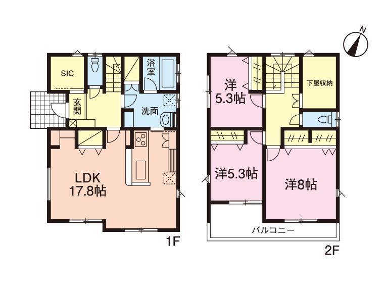 間取り図 4号棟間取図・3LDK+SIC+下屋収納(96.88平米・29.25坪)