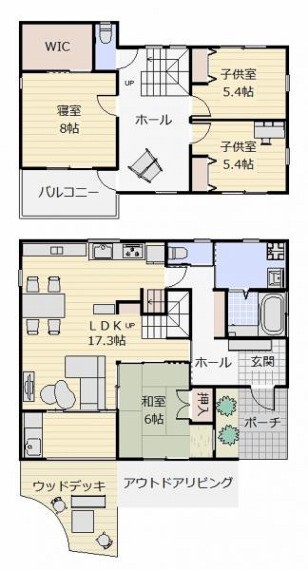 間取り図 ご家族の思い出も大切にしまっておけるたっぷり収納