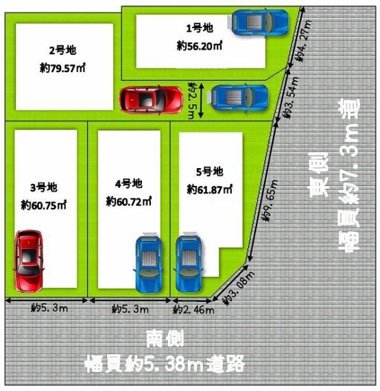 区画図 全5区画!4区画プランもございます