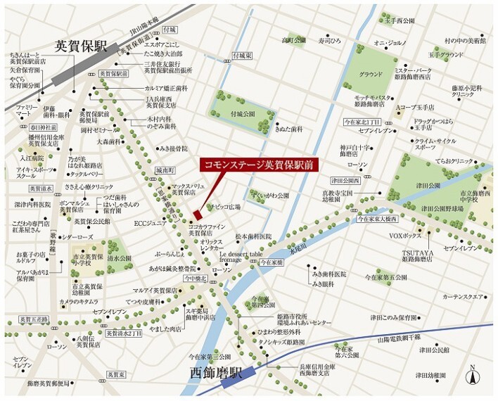 JR英賀保駅まで徒歩9分(約m650m)、山陽電鉄西飾磨駅まで徒歩10分(約730m)と、2WAYアクセスが可能です。スーパーまで徒歩1分(約80m)、など、生活利便施設が徒歩圏内にそろう好立地!
