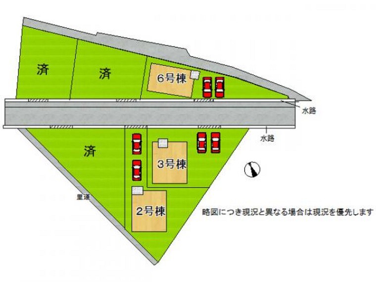 区画図 全邸駐車スペース2台分有り!
