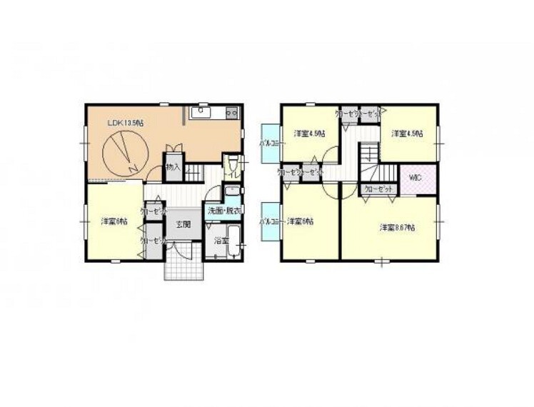 間取り図 【間取予定図】全ての和室を洋室に間取り変更します。