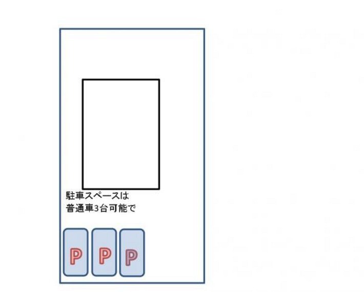 区画図 【区画図】駐車スペースを拡張し3台可能になりました。友達が遊びに来ても敷地内に車を停めておく事ができるので安心です。