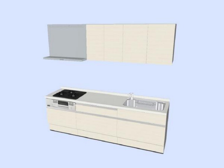 キッチン 【同仕様写真】キッチンはハウステック製の新品に交換します。引出が4つの嬉しい多収納タイプ。天板は熱や傷にも強い人工大理石仕様なので、毎日のお手入れが簡単です。
