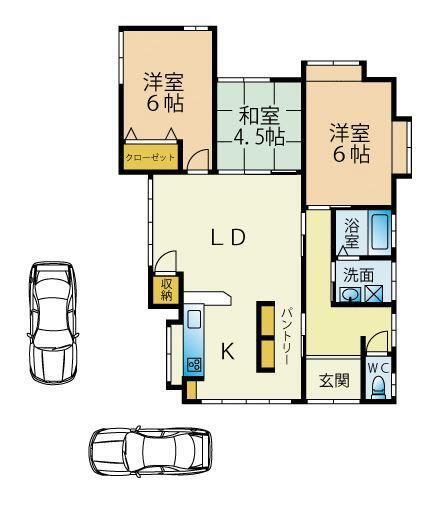 間取り図 平屋建ての3LDKです!