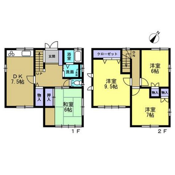 間取り図 間取は2階建ての4DK。