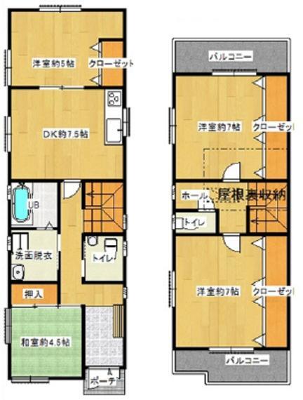間取り図 和室はワークスペースに活用●2面バルコニーで通風良好 ※即ご案内可能です。お電話でのご予約がスムーズ