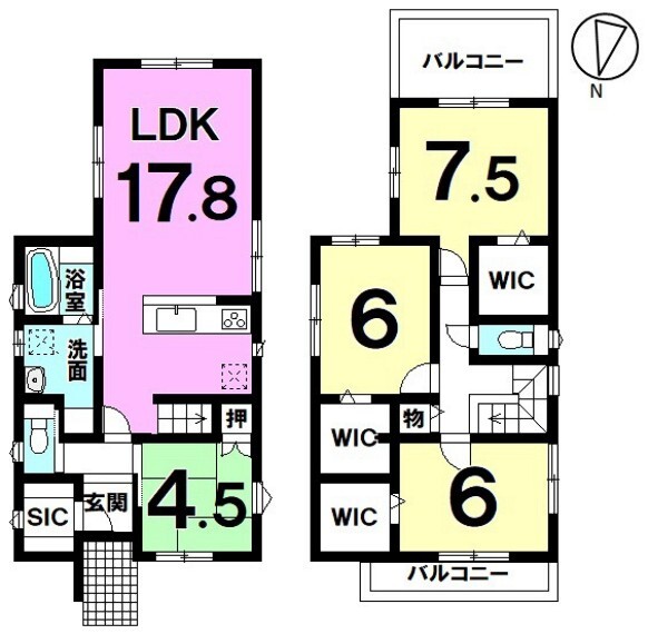間取り図 【豊富な収納が魅力】家族の会話も弾むリビング階段 4LDK中古戸建 詳細はお問合せ下さい