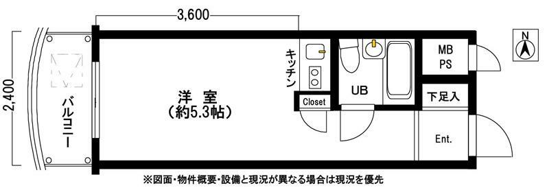 入谷センチュリープラザ21(1R) 8階の間取り