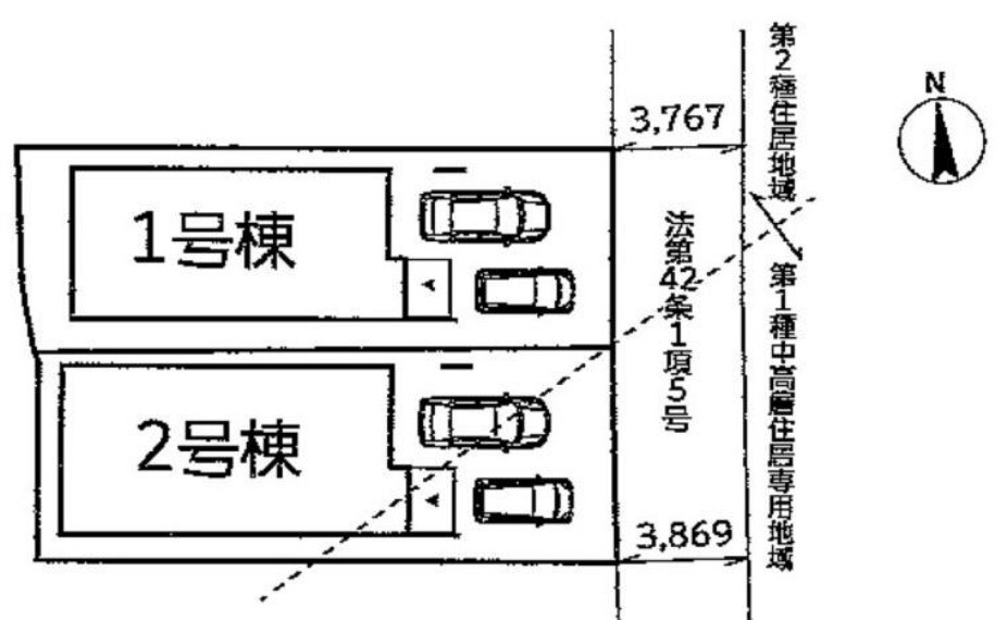 区画図 1号棟です
