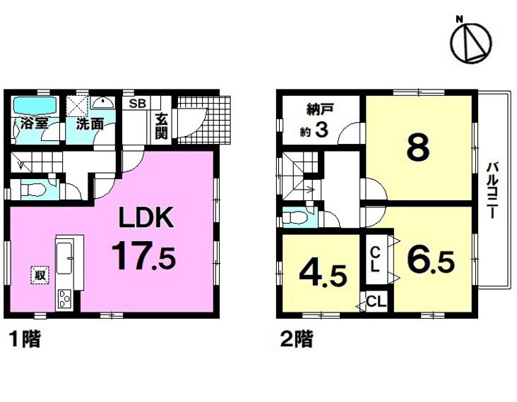 間取り図 【新築戸建】2021年5月完成!安里駅徒歩14分!2階建・3LDK・納戸付!小・中学校徒歩10分圏内