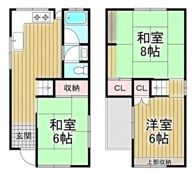 間取り図 3DK、土地面積51.36平米(15.53坪)、建物面積58.64平米(17.73坪)