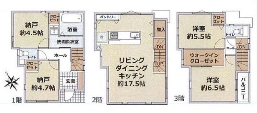 間取り図 家族のきずなが深まるリビング階段の設計