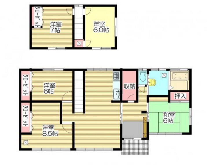 間取り図 【間取図】RF後予定の間取です。4~5人家族におすすめの5LDKのおうちです。家族全員のプライベートを確保できる部屋数です。