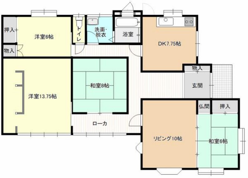 間取り図 【完成予想間取図】完成予想間取り図です。水回りの交換、駐車場の拡張工事を予定しております。