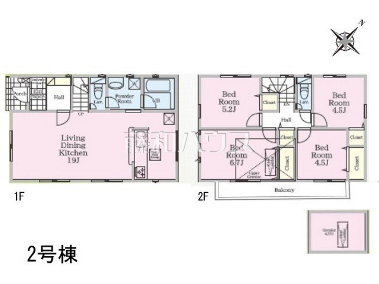 間取り図 2号棟 間取図 【調布市西つつじケ丘4丁目】