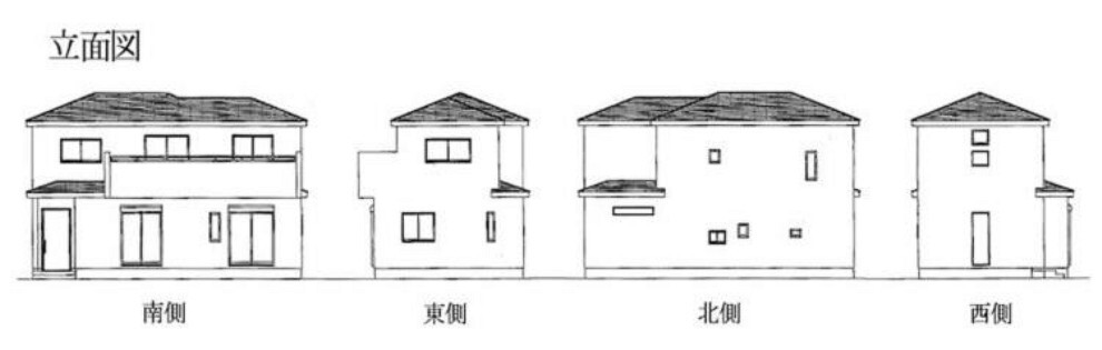 完成予想図(外観) 立面図