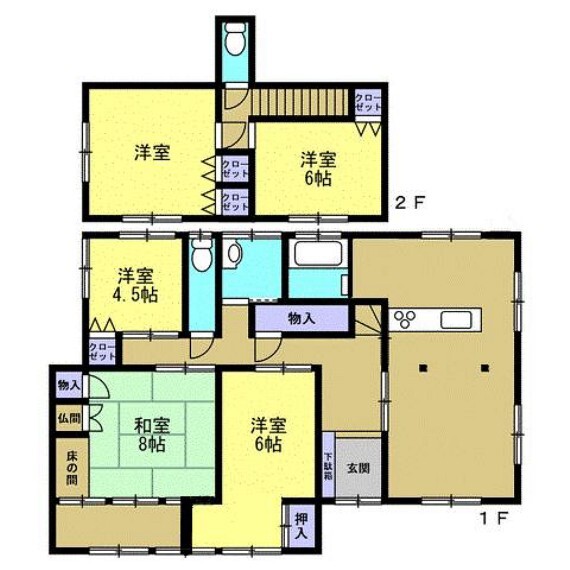 間取り図 【リフォーム済】リフォーム後の間取り図です。5LDKに間取り変更しています。