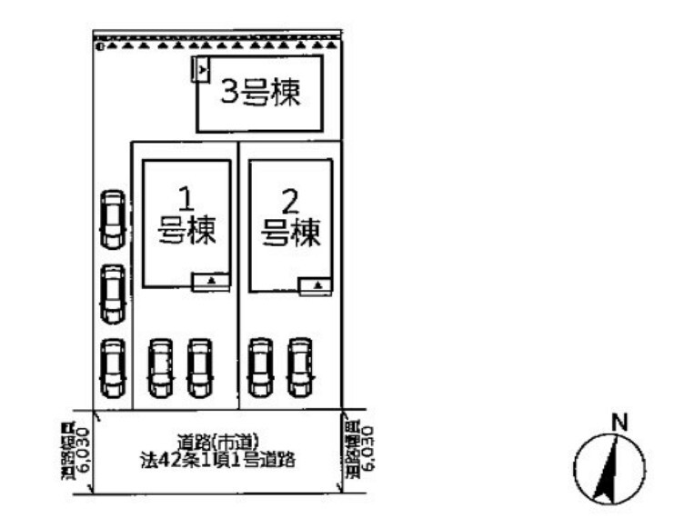 区画図 2台駐車可