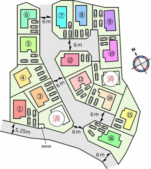 区画図 お友達をたくさん呼べるゆとりの駐車スペース